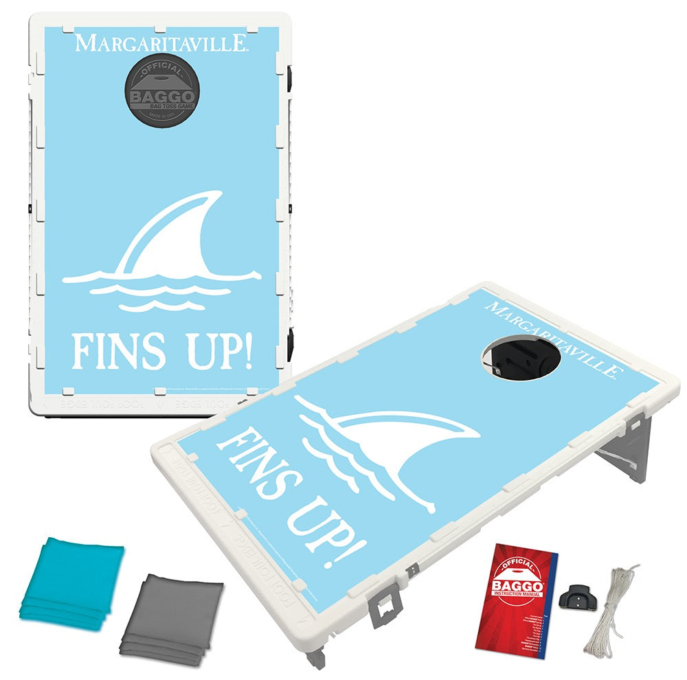 Margaritaville LandShark Fins Up Baggo Bean Bag Toss Portable 2x3 Cornhole Game