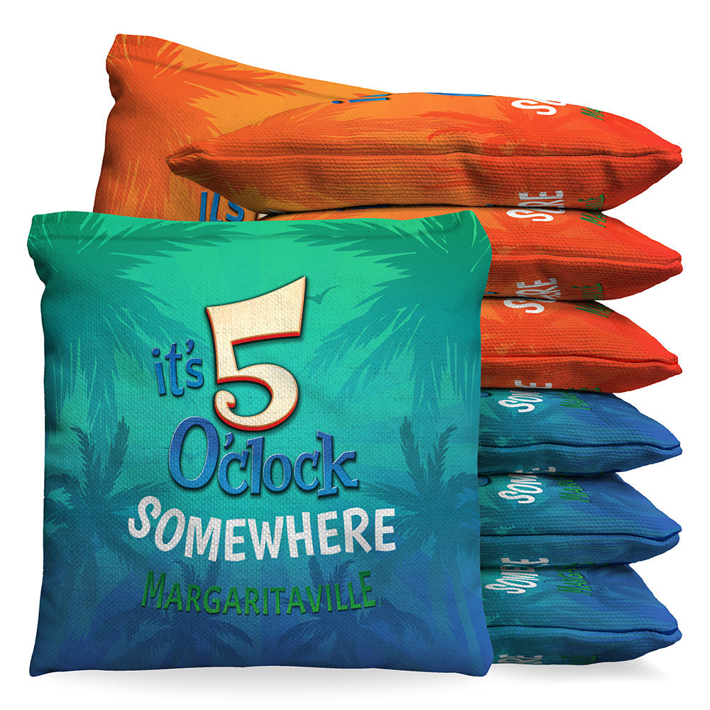 Margaritaville It's 5 o'Clock Somewhere 9.5oz Baggo Bean Bag Toss Bags Set (set of 8)