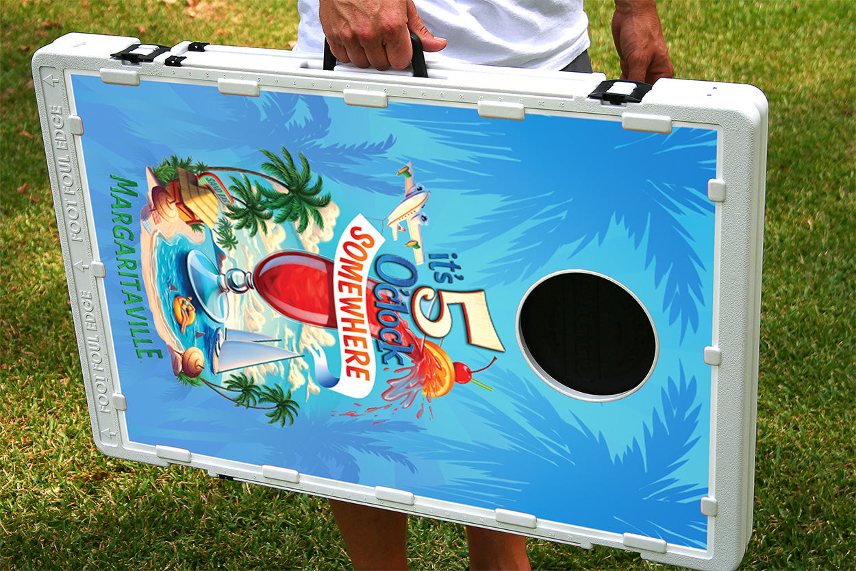 Margaritaville It's 5 o'Clock Somewhere Baggo Bean Bag Toss Portable Cornhole Game
