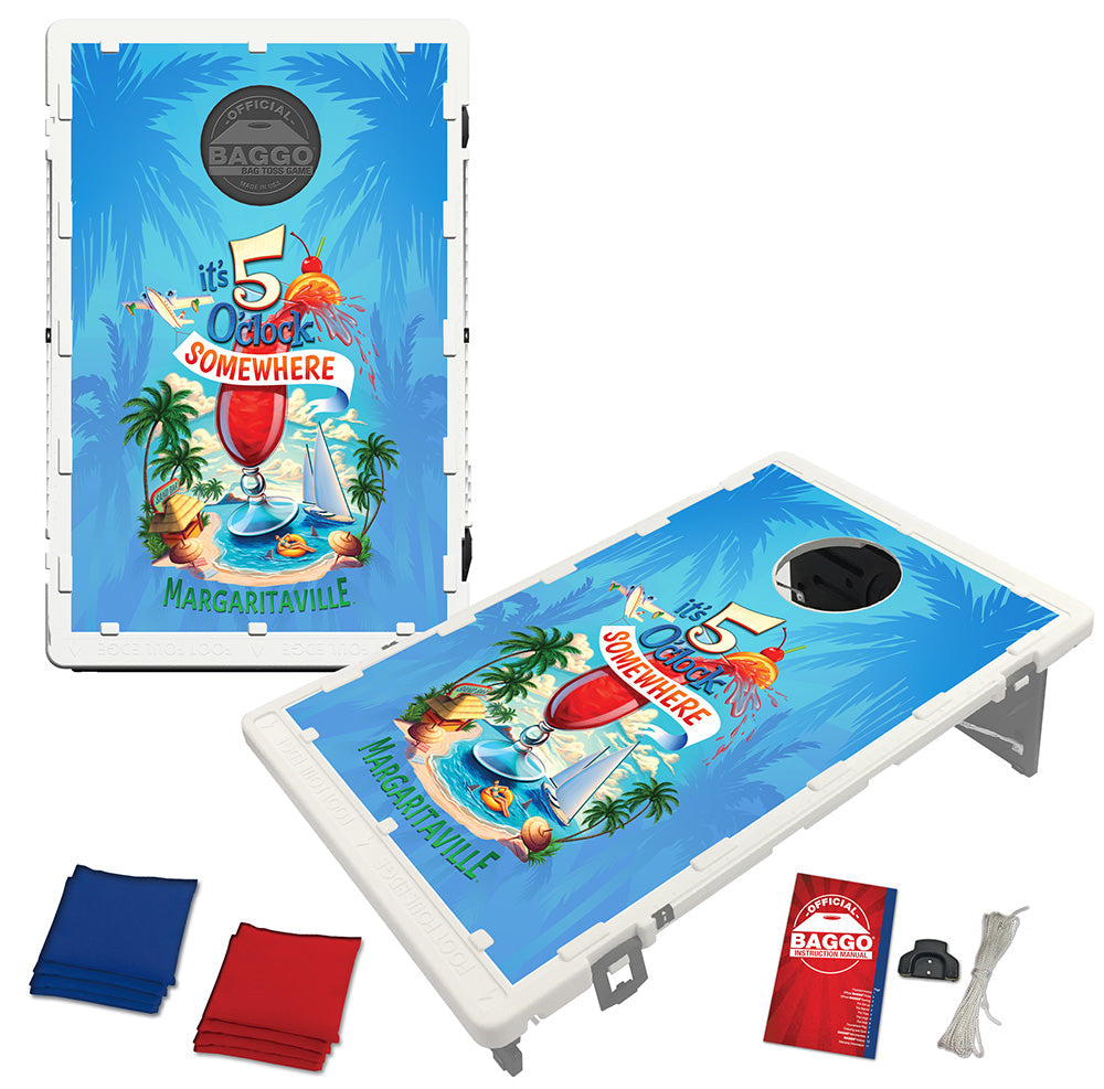 Margaritaville It's 5 o'Clock Somewhere Baggo Bean Bag Toss Portable Cornhole Game