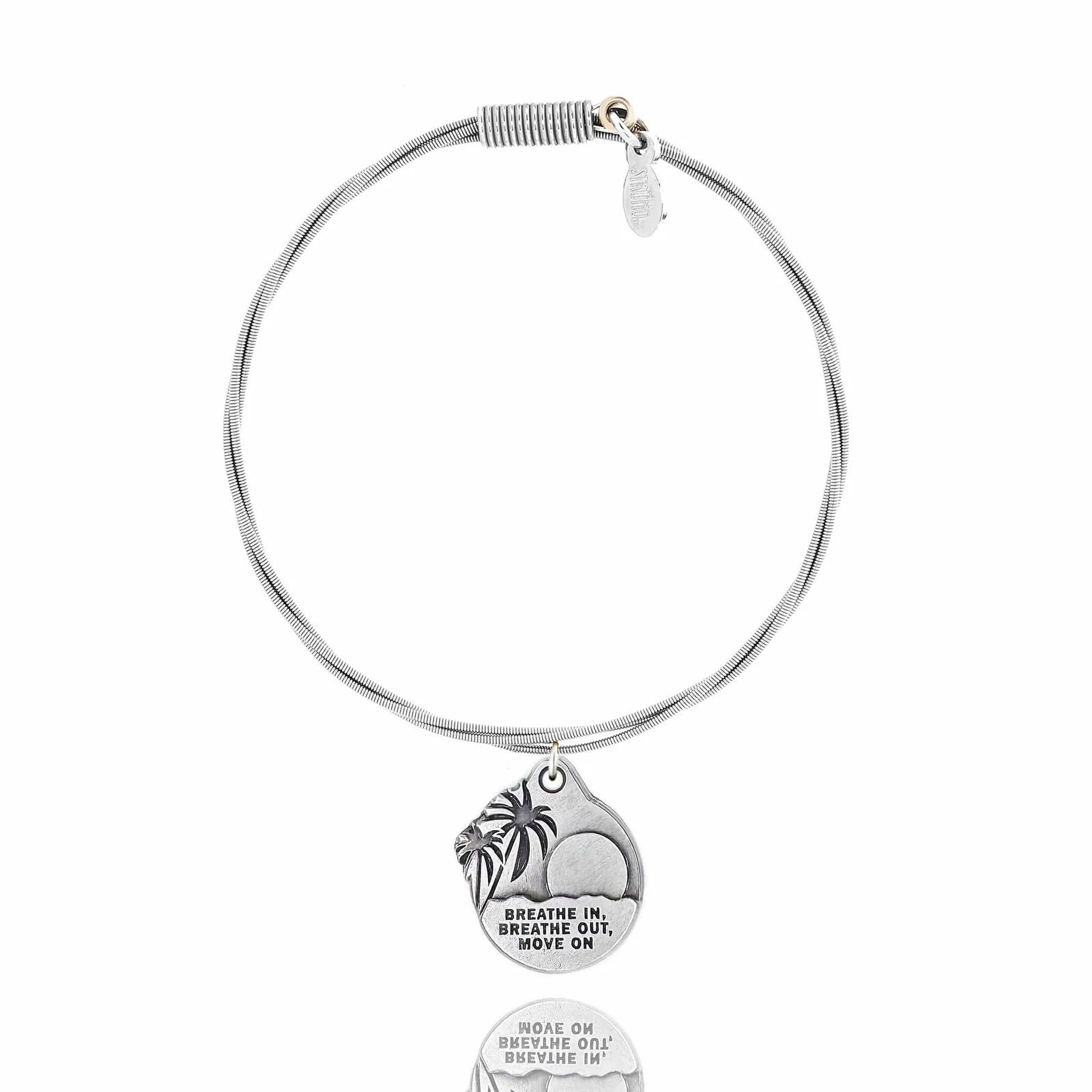 “Breathe In, Breathe Out, Move On” Guitar String Bracelet