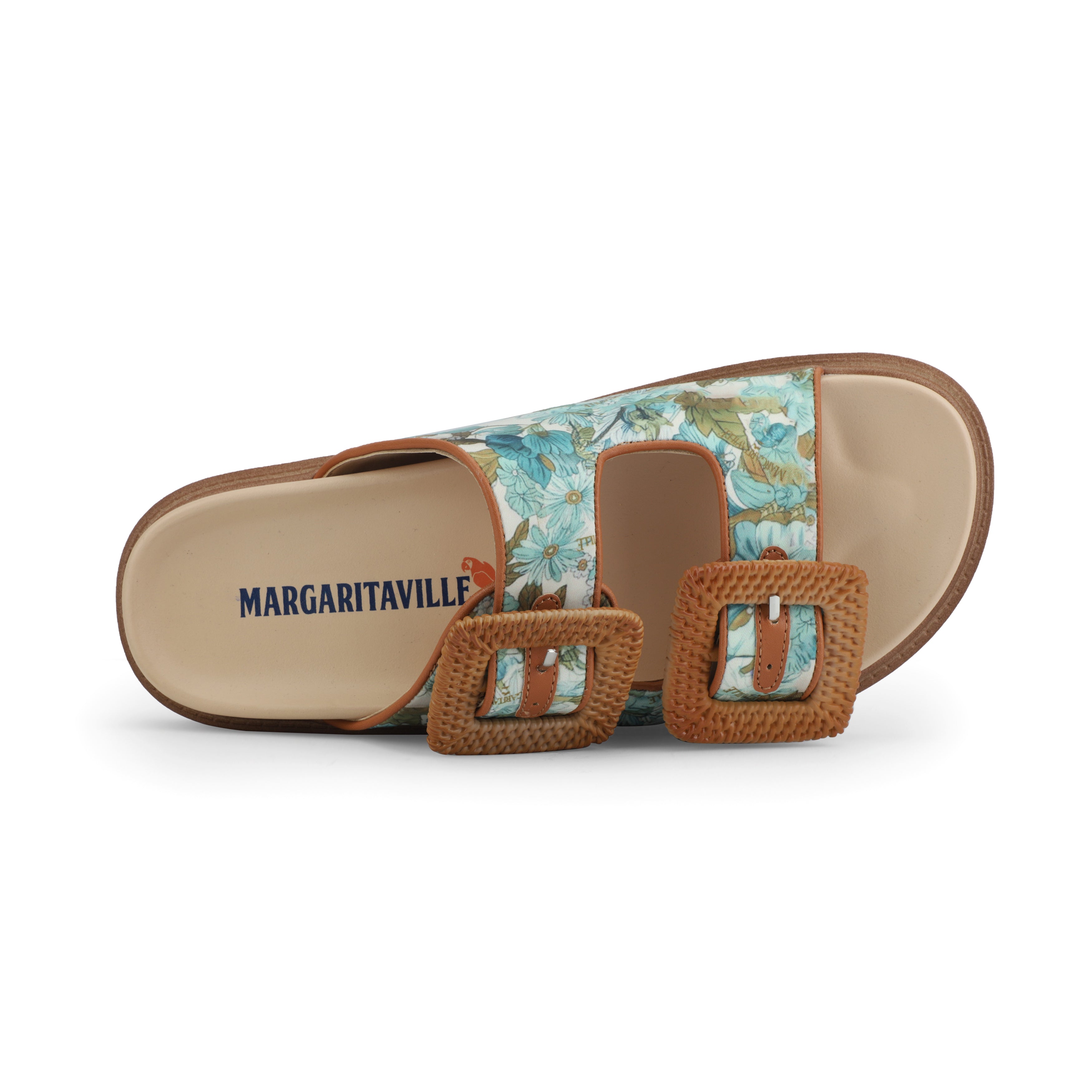 Margaritaville Fins Up Buckle Slide - Teal