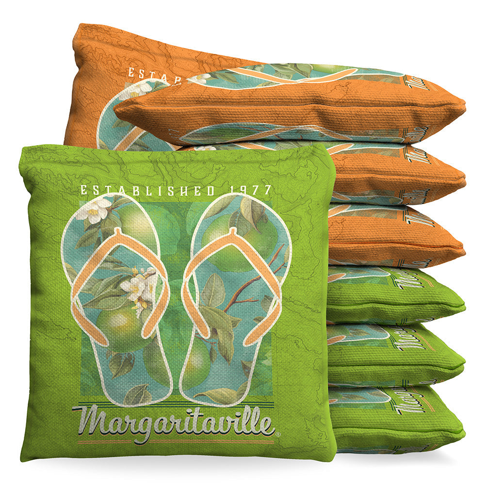Margaritaville Flip Flops 9.5oz Baggo Bean Bag Toss Bags Set (set of 8)