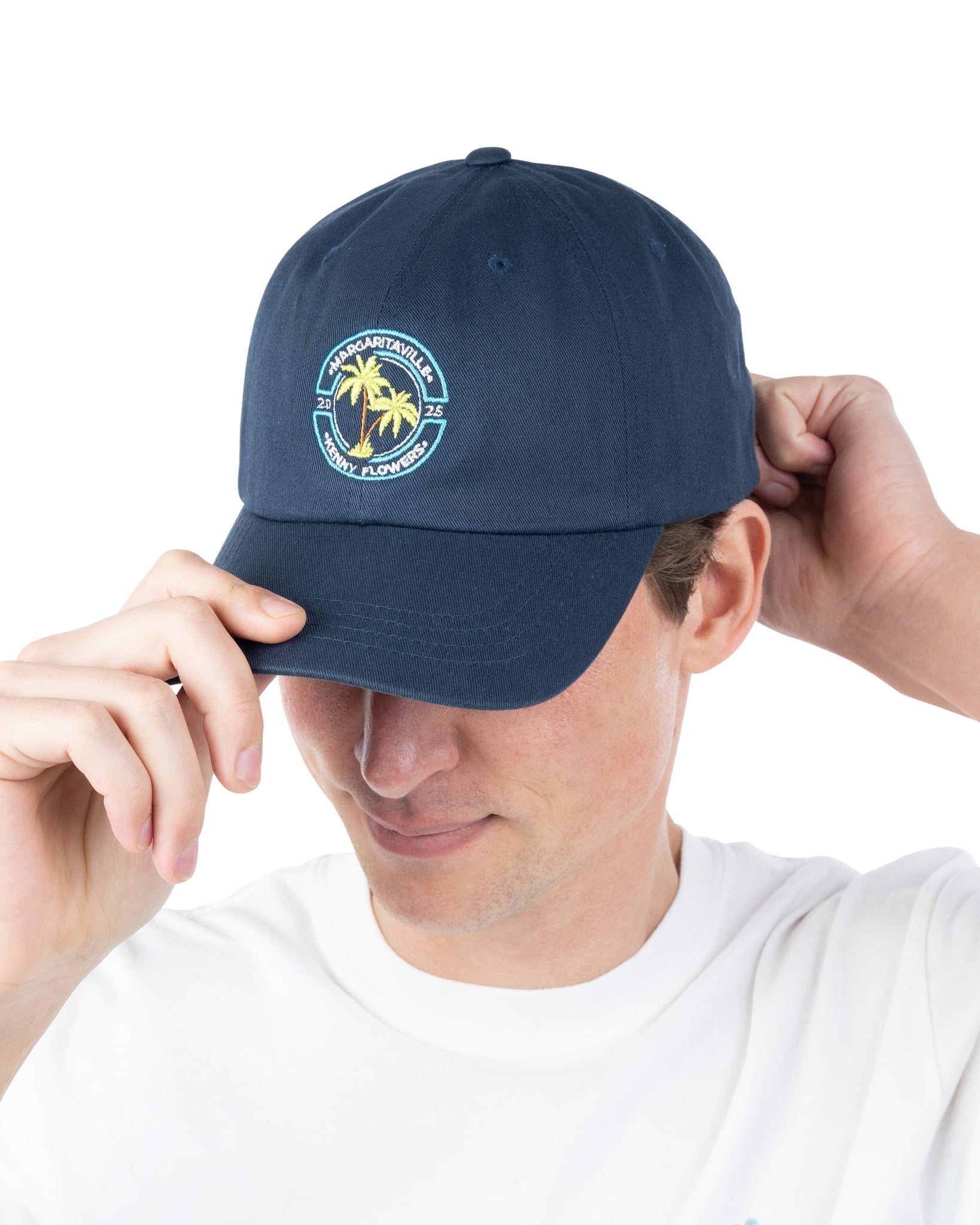 Margaritaville - Navy Dad Hat - Margaritaville by Kenny Flowers Embroidered Cap