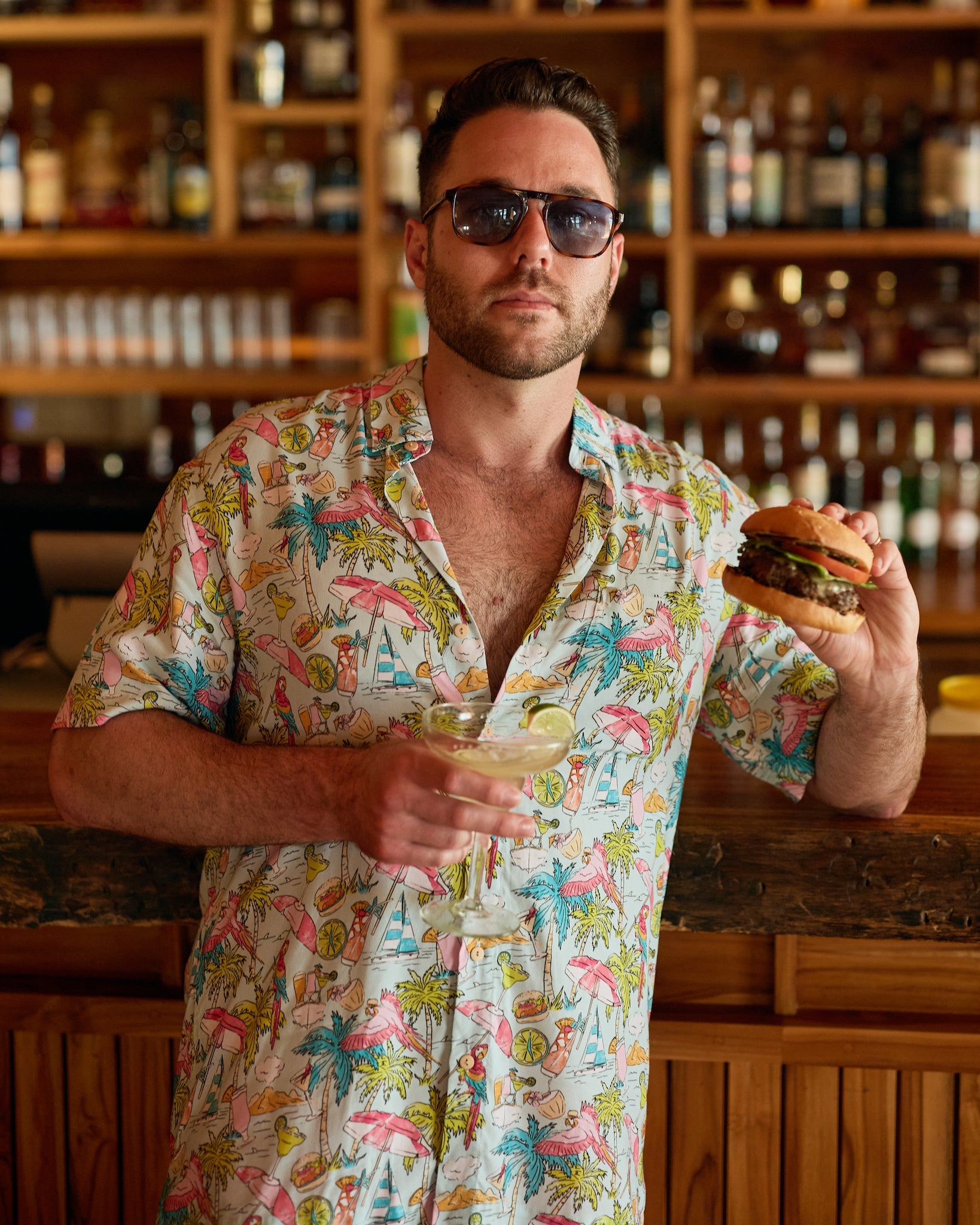 Margaritaville by Kenny Flowers - Welcome to Margaritaville – Ocean Blue – Short Sleeve Shirt