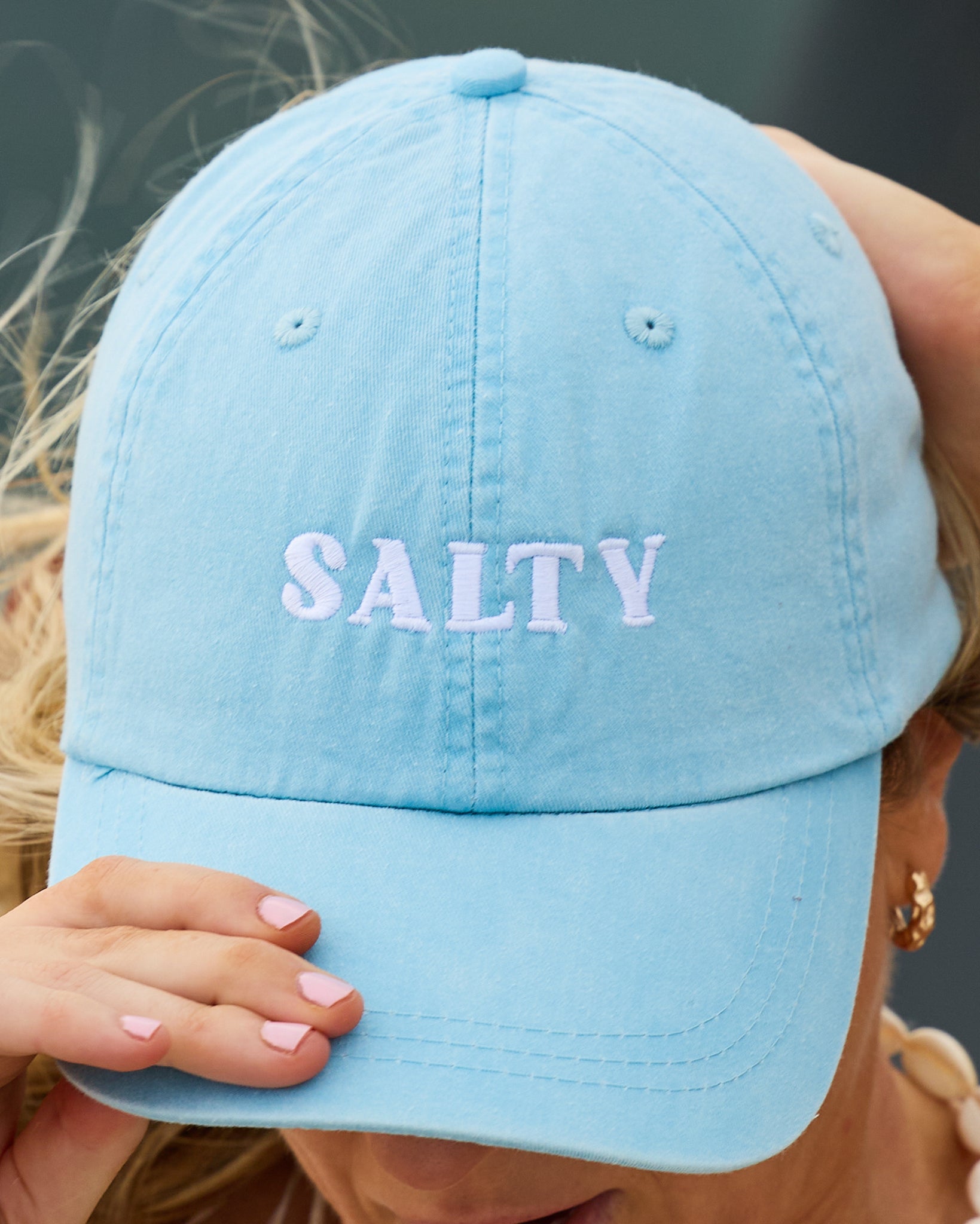 Salty - Ocean Blue Dad Hat - Margaritaville by Kenny Flowers Embroidered Cap