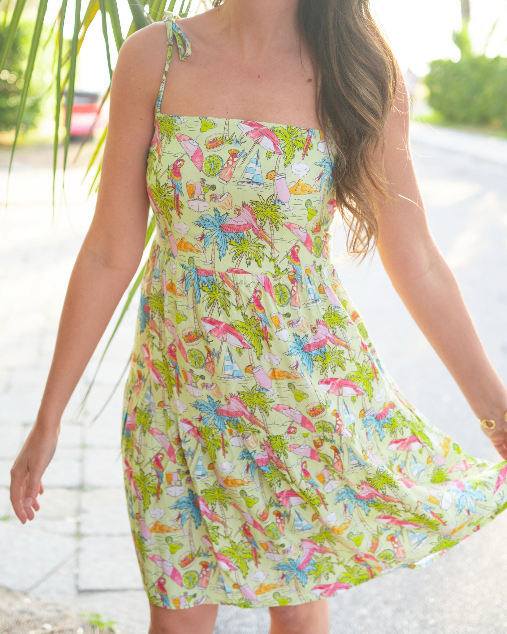 Margaritaville by Kenny Flowers - Welcome to Margaritaville – Lime – Mini Resort Dress