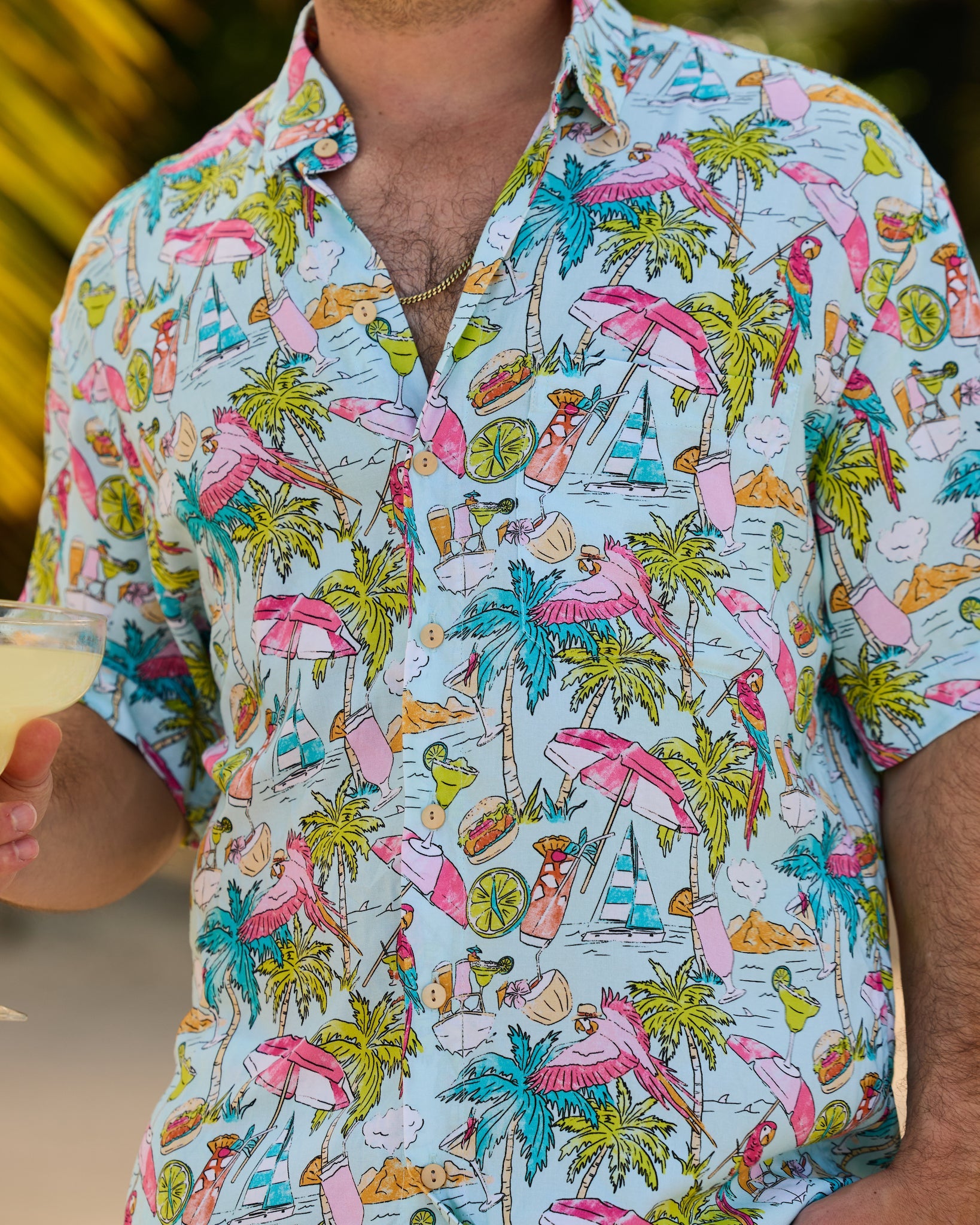 Margaritaville by Kenny Flowers - Welcome to Margaritaville – Ocean Blue – Short Sleeve Shirt