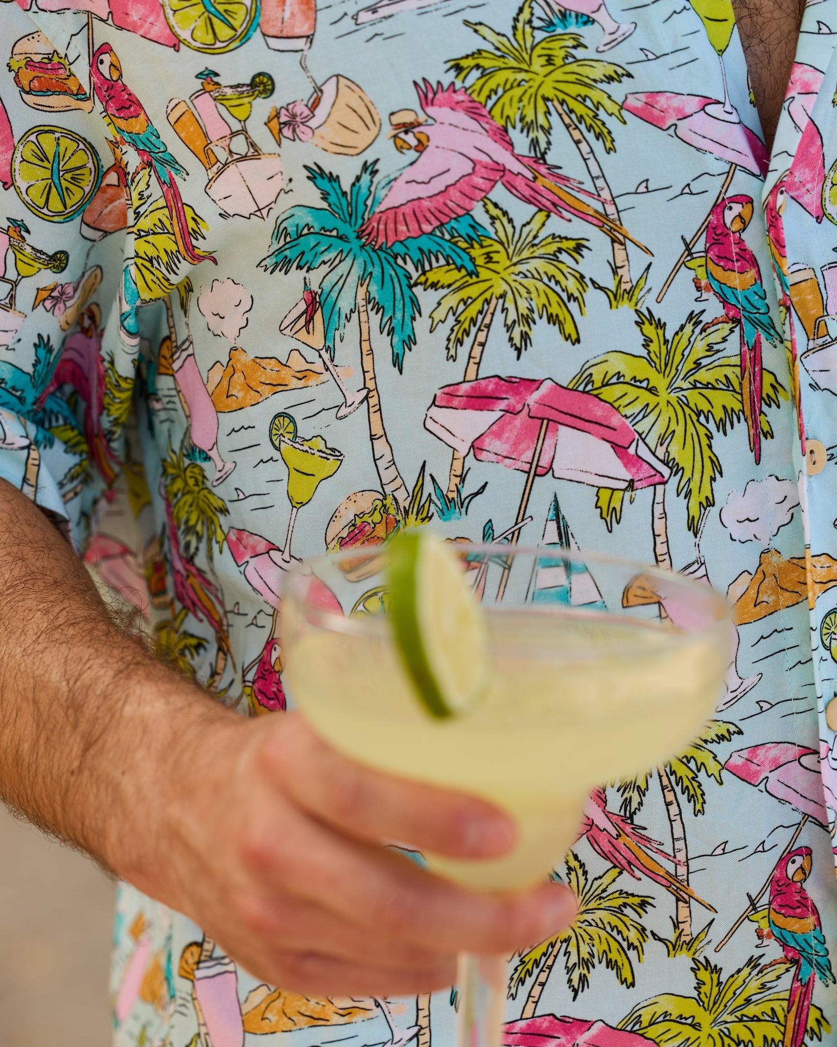 Margaritaville by Kenny Flowers - Welcome to Margaritaville – Ocean Blue – Short Sleeve Shirt