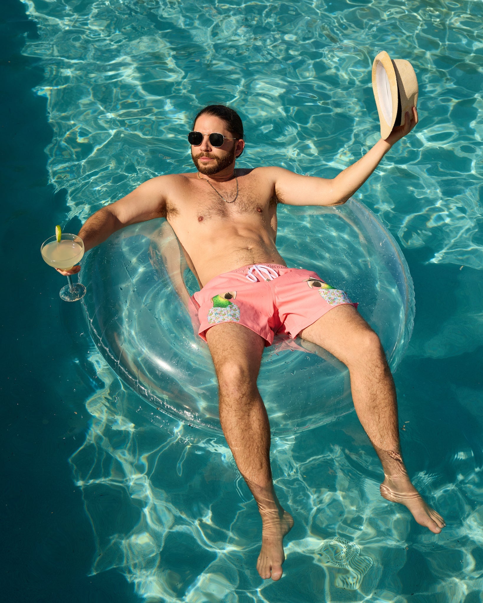 Margaritaville by Kenny Flowers - The Match Your Parrots – Coral Swim Trunks