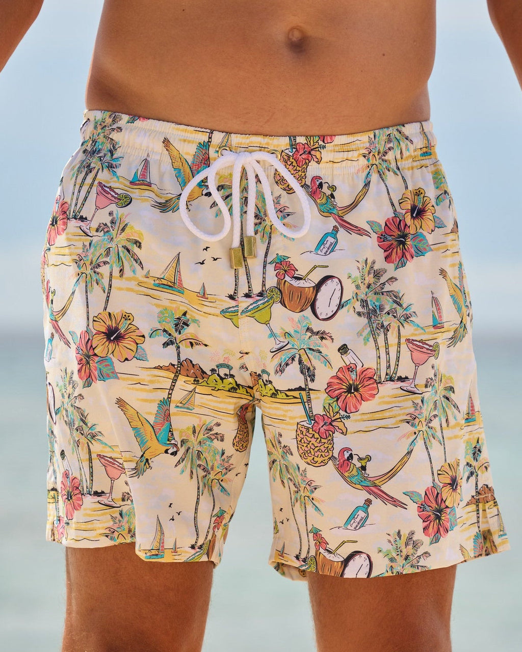 Margaritaville by Kenny Flowers – Wastin' Away Again - Yellow – Swim Trunks