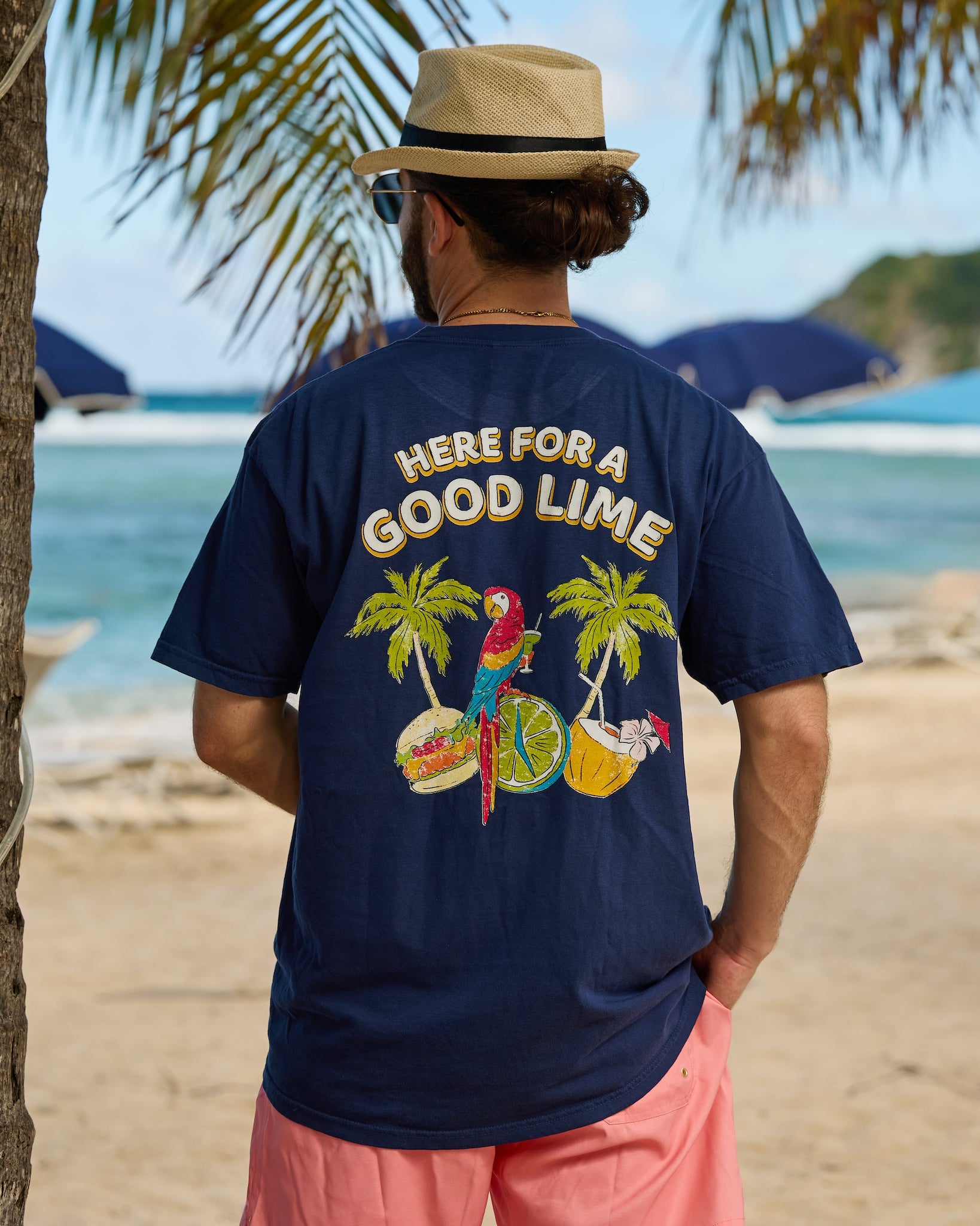 Margaritaville by Kenny Flowers - Here for a Good Lime – Navy Tee Shirt