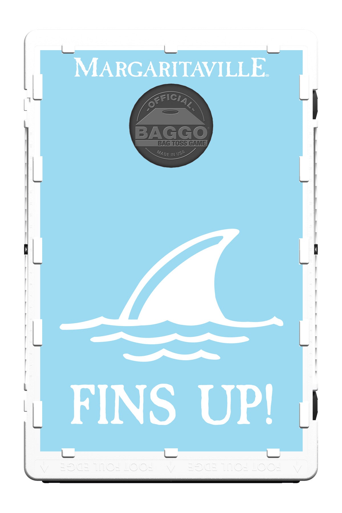Margaritaville LandShark Fins Up Baggo Bean Bag Toss Portable 2x3 Cornhole Game