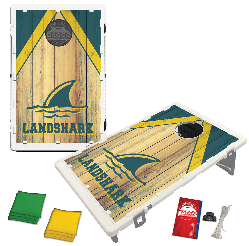 Margaritaville LandShark Plank Baggo Bean Bag Toss Portable 2x3 Cornhole Game