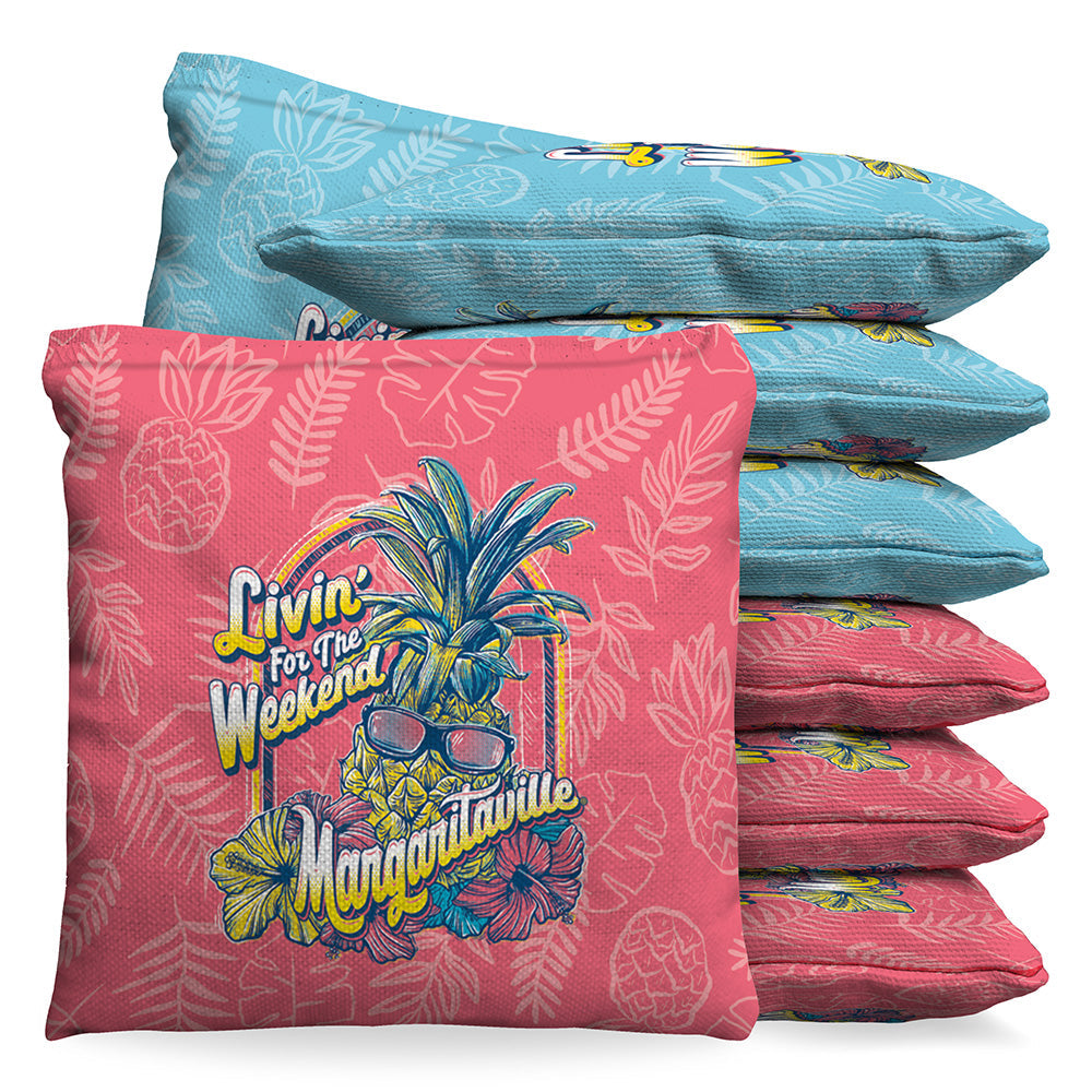 Margaritaville Livin For The Weekend Cornhole 1 LB Bean Bag Toss Bags Set (set of 8)