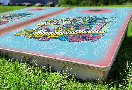 Margaritaville Livin' For The Weekend Pro Cornhole Bean Bag Toss Game 24x48 with 8 Regulation 16oz Bags