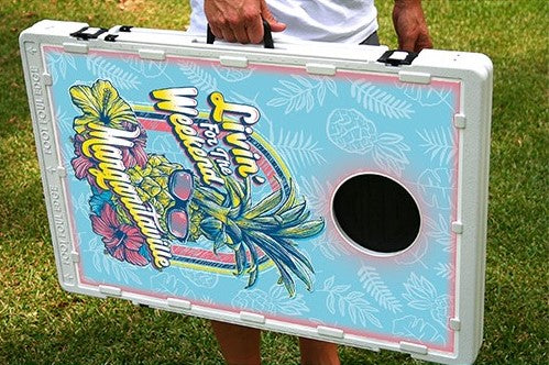 Margaritaville Livin For The Weekend Baggo Bean Bag Toss Portable 2x3 Cornhole Game