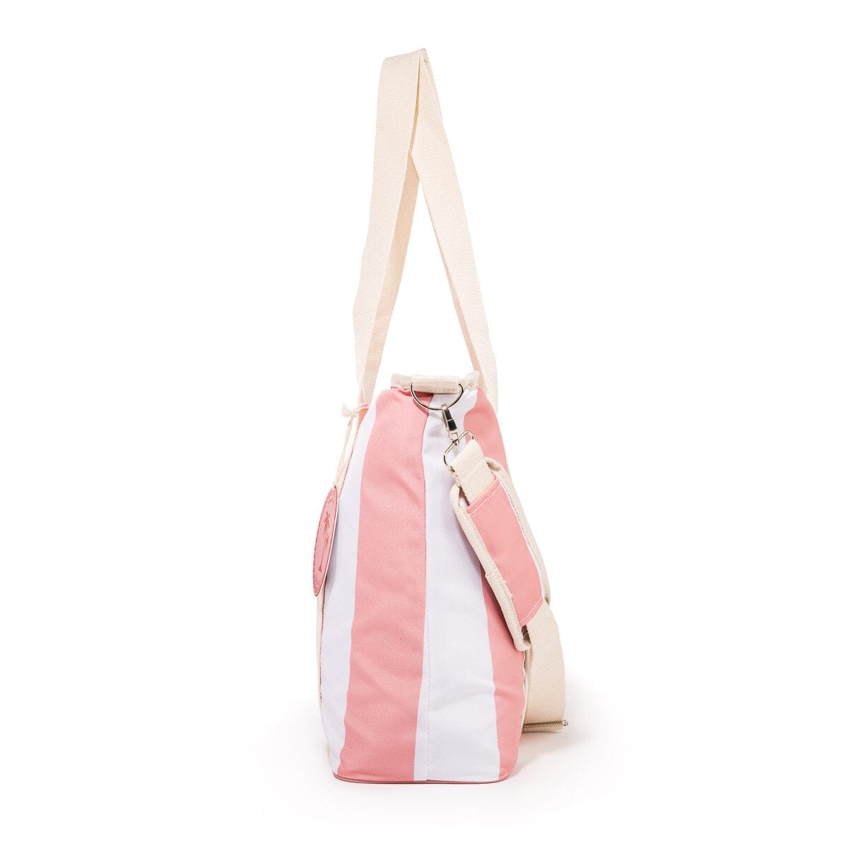 The Volcano Cooler Tote Bag - Strawberry Daiquiri Stripe