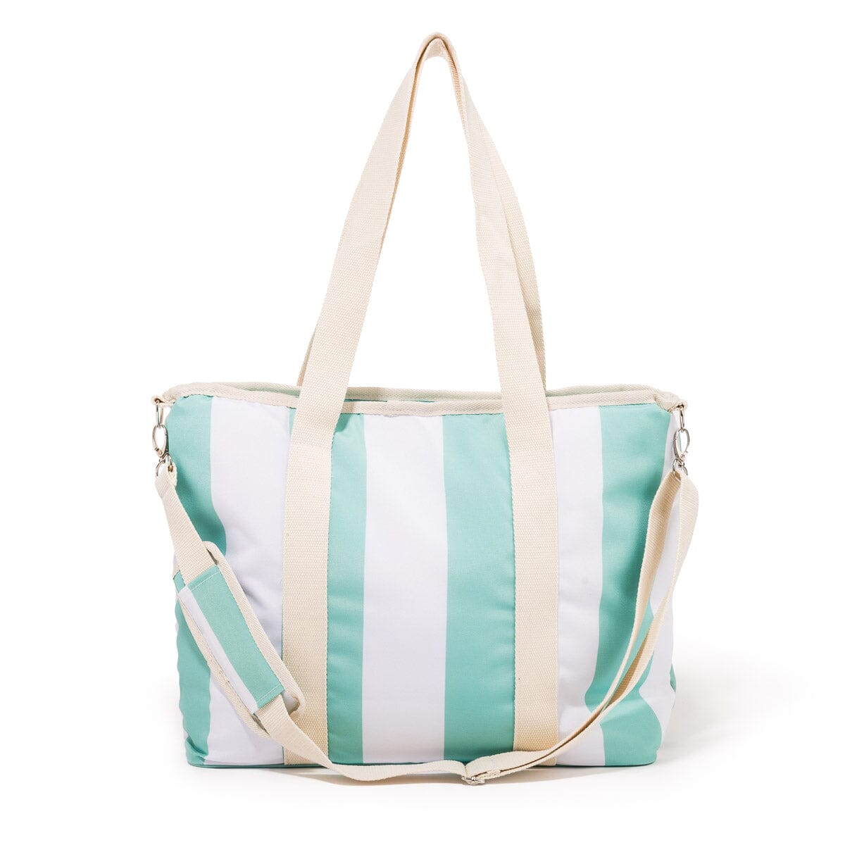 The Volcano Cooler Tote Bag - Last Mango Green Stripe
