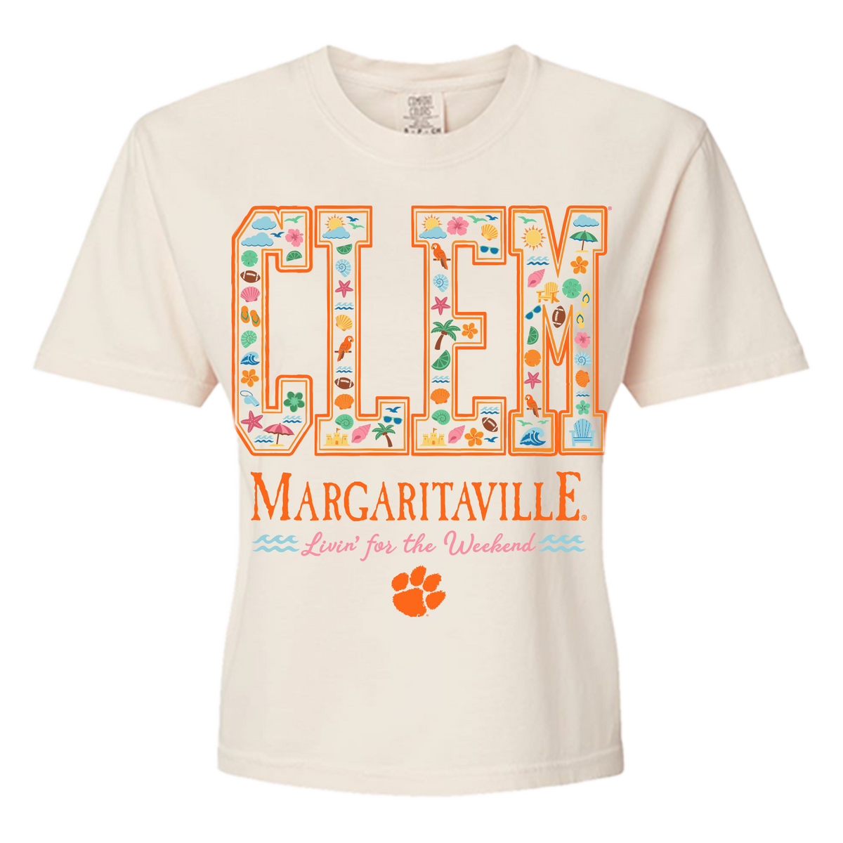 Margaritaville x Clemson Tigers Collab Letters T-Shirt