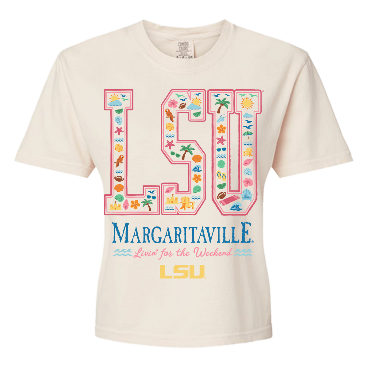 Margaritaville x LSU Tigers Collab Letters T-Shirt