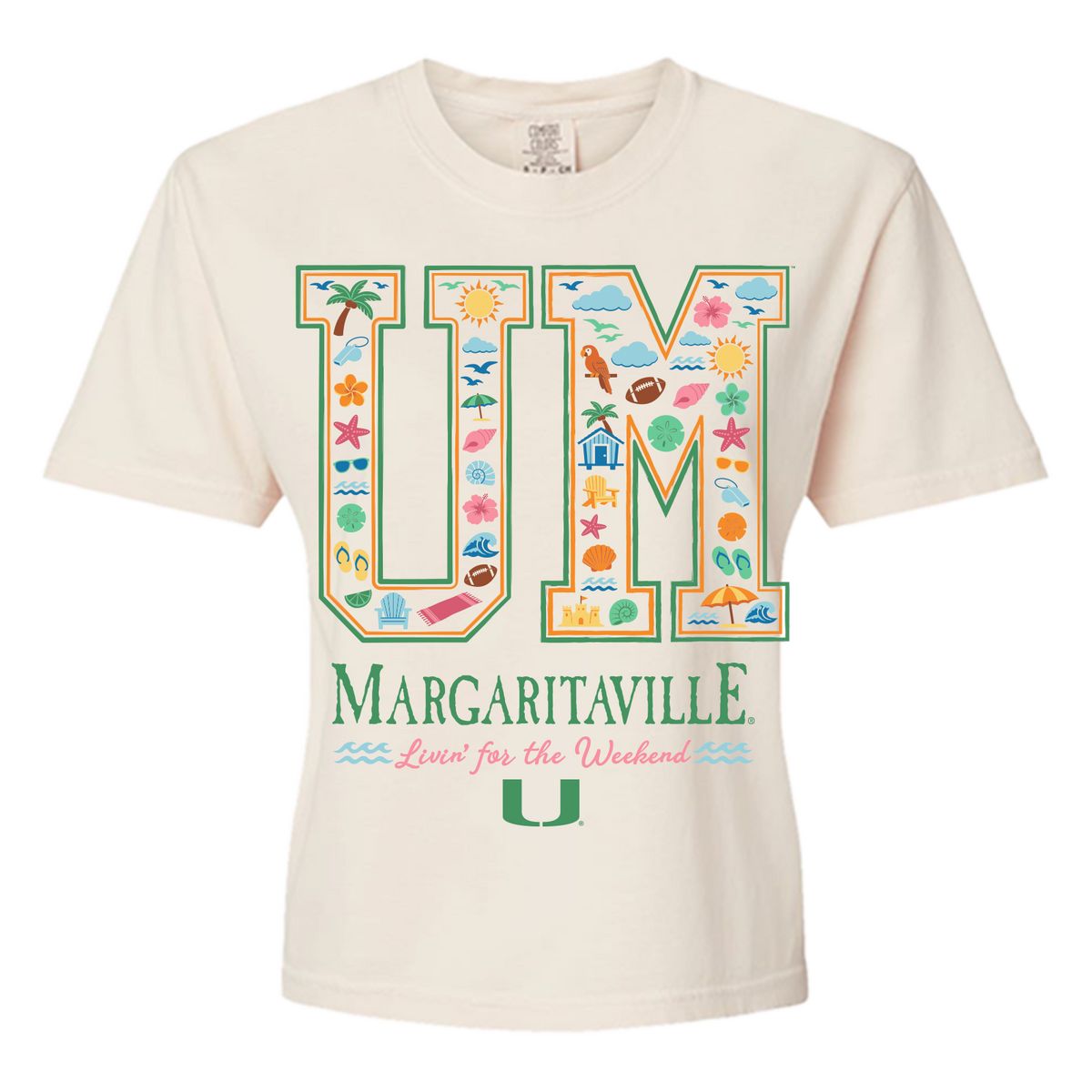 Margaritaville x Miami Hurricanes Collab Letters T-Shirt