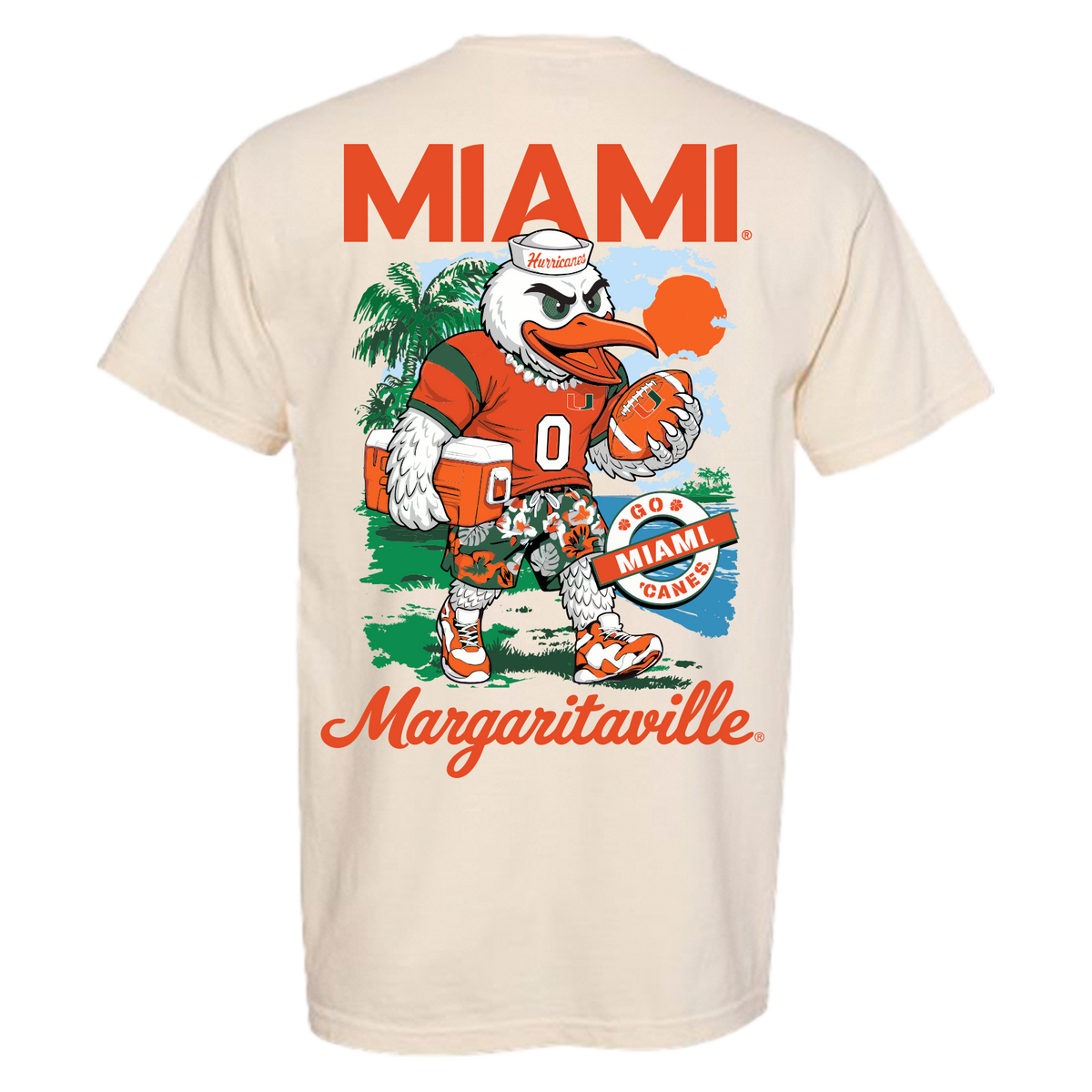 Margaritaville x Miami Hurricanes Collab Mascot T-Shirt