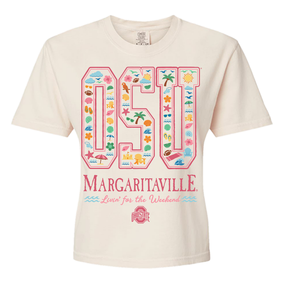 Margaritaville x Ohio State Buckeyes Collab Letters T-Shirt