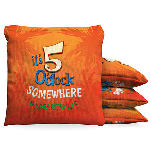 Margaritaville It's 5 o'Clock Somewhere 1 LB Cornhole Bean Bag Toss Bags Set (set of 8)