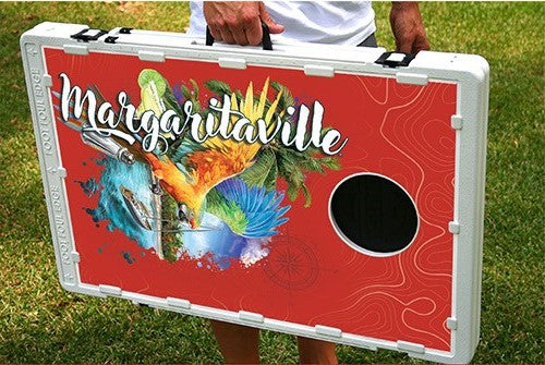 Margaritaville Catalina Boat Drinks Baggo Bean Bag Toss Portable 2x3 Cornhole Game