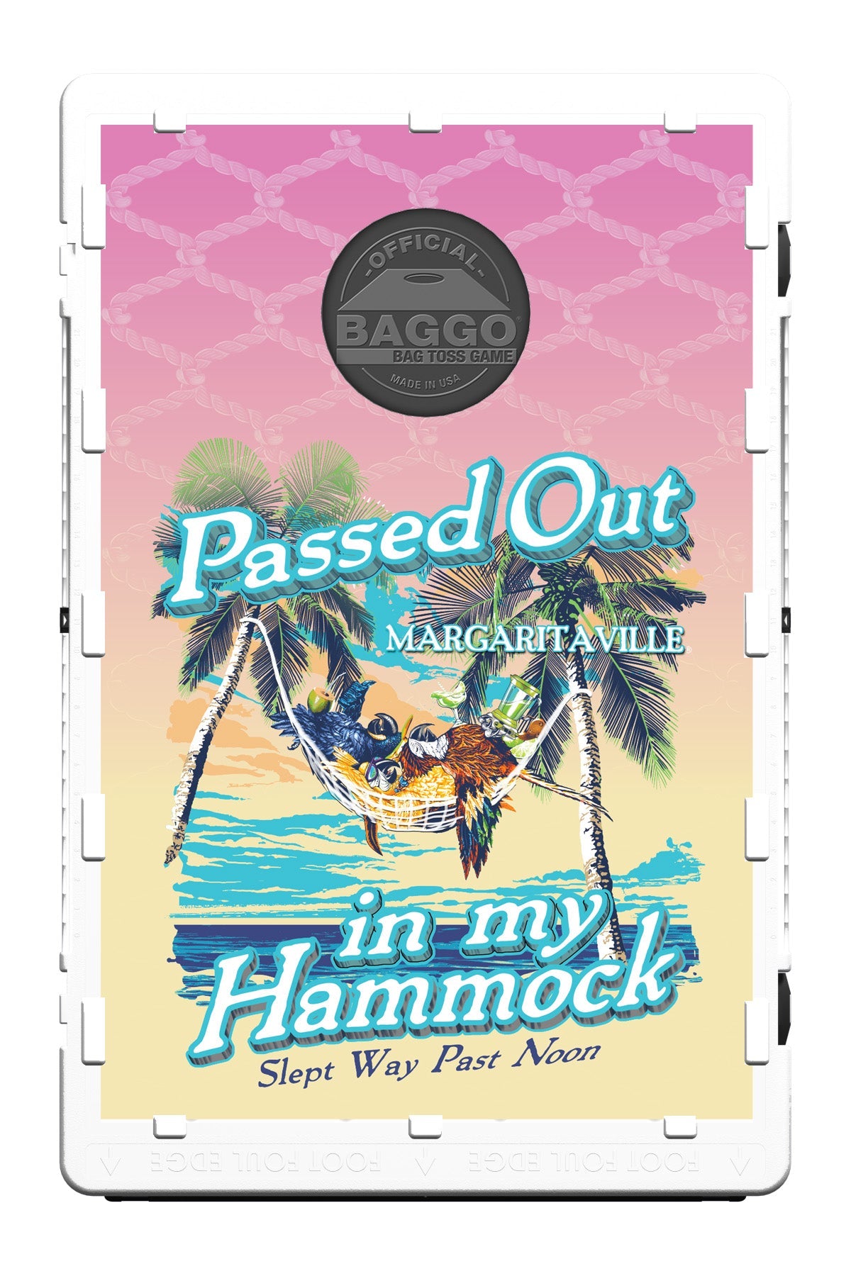 Margaritaville Passed Out Baggo Bean Bag Toss Portable 2x3 Cornhole Game