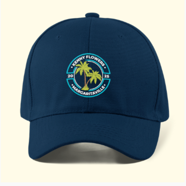 Margaritaville by Kenny Flowers Navy Embroidered Patch Dad Hat