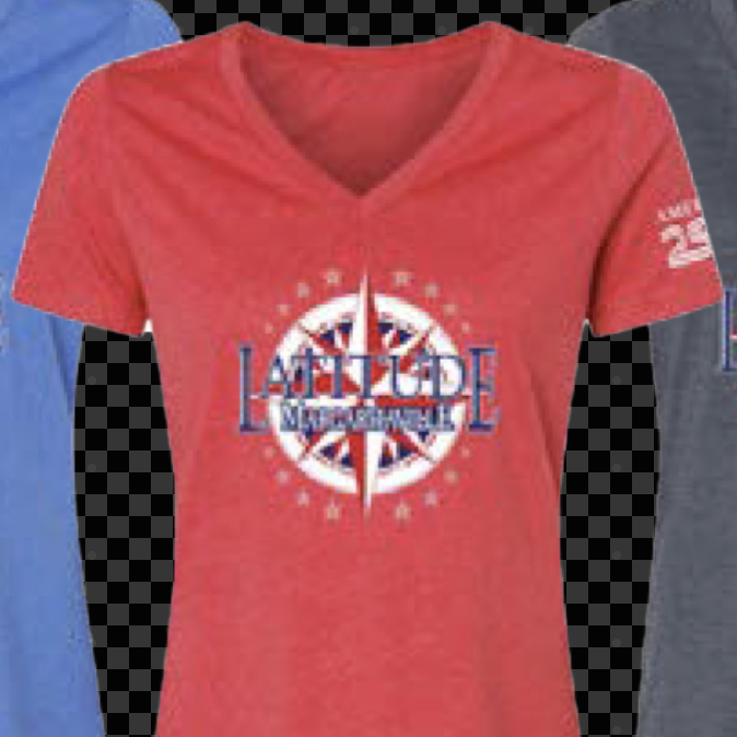 #20 POP-UP Latitude Compass Ladies T-shirt - RED