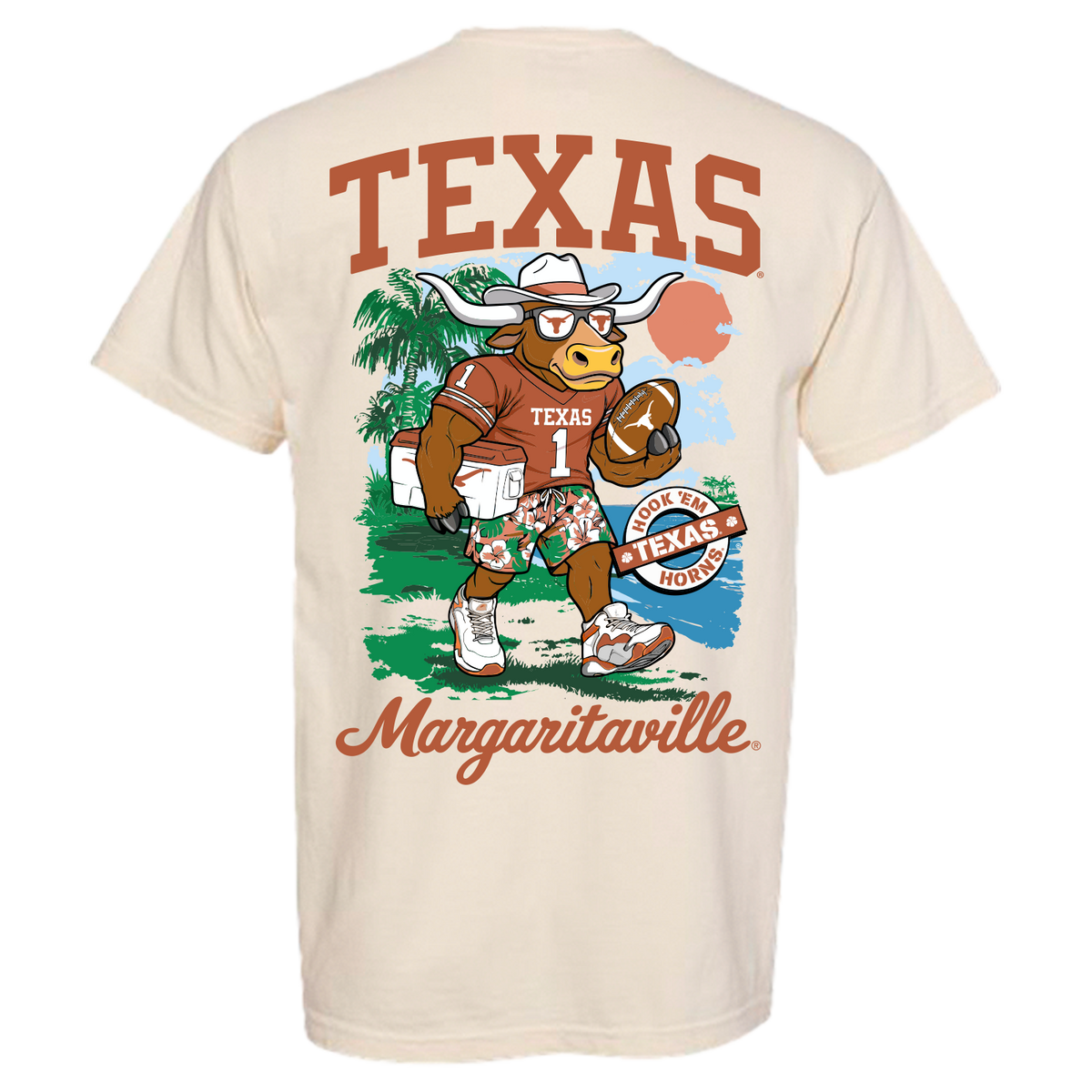 Margaritaville x Texas Longhorns Collab Mascot T-Shirt
