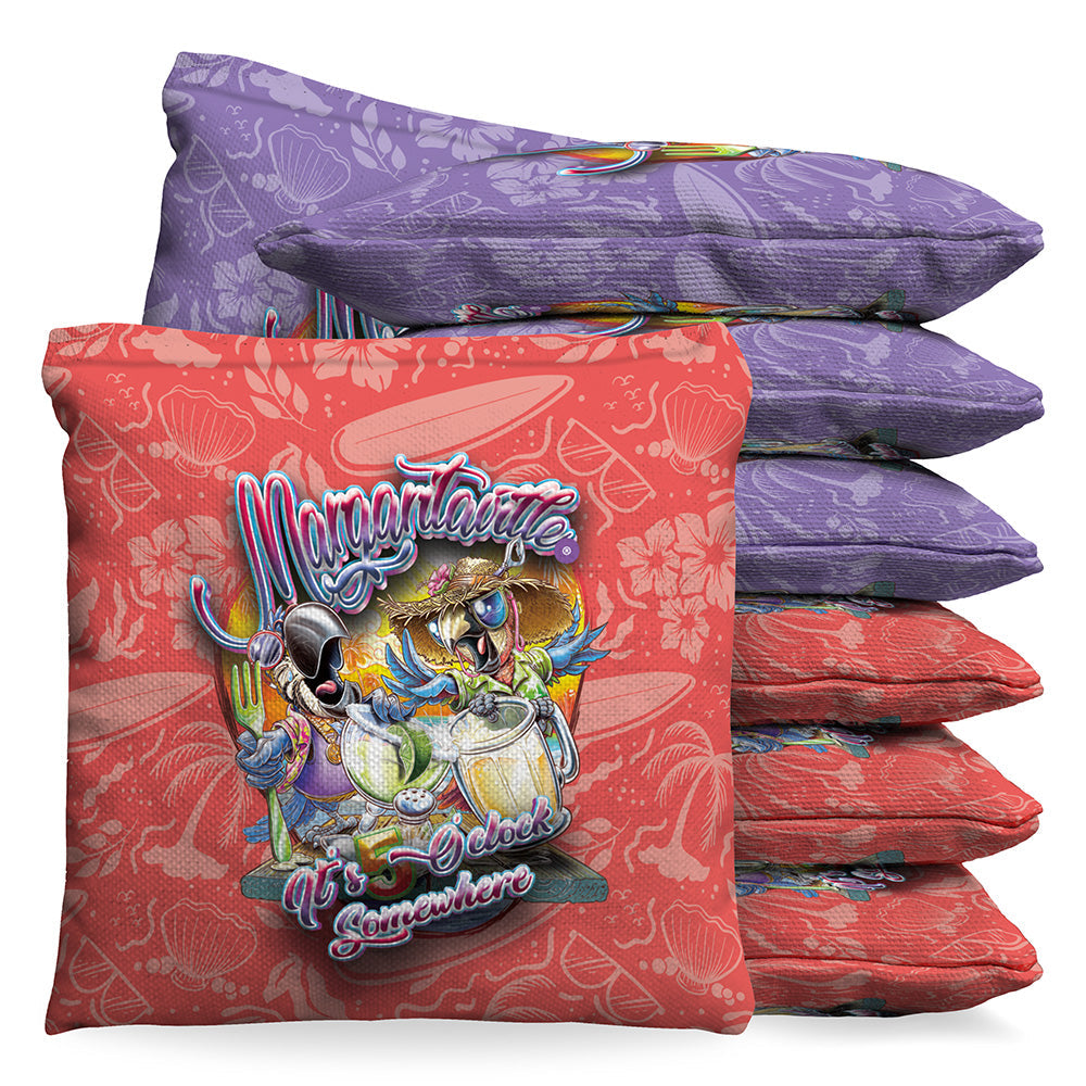 Margaritaville Tipsy Parrots Cornhole 1 LB Bean Bag Toss Bags Set (set of 8)