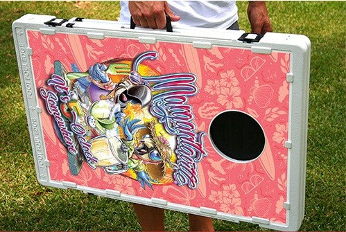 Margaritaville Tipsy Tourists Baggo Bean Bag Toss Portable 2x3 Cornhole Game