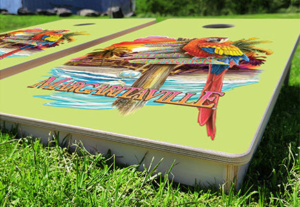 Margaritaville Which Way Do I Steer Pro Cornhole Bean Bag Toss Game 24x48 with 8 Regulation 16oz Bags