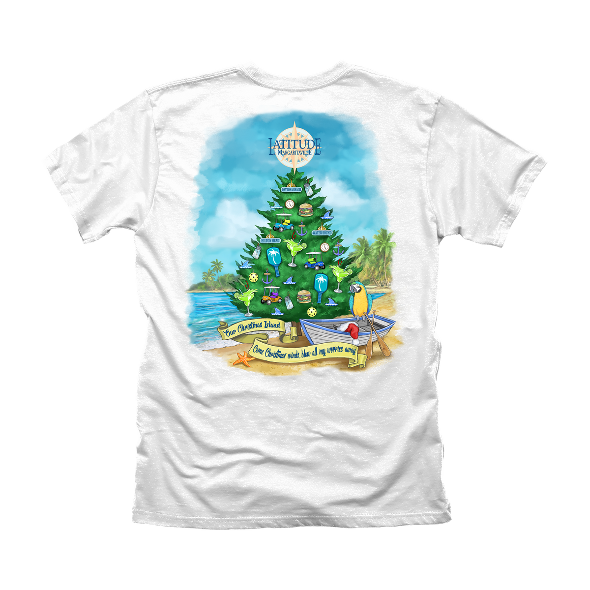 #61 POP-UP Latitude Men's Christmas T-Shirt - White