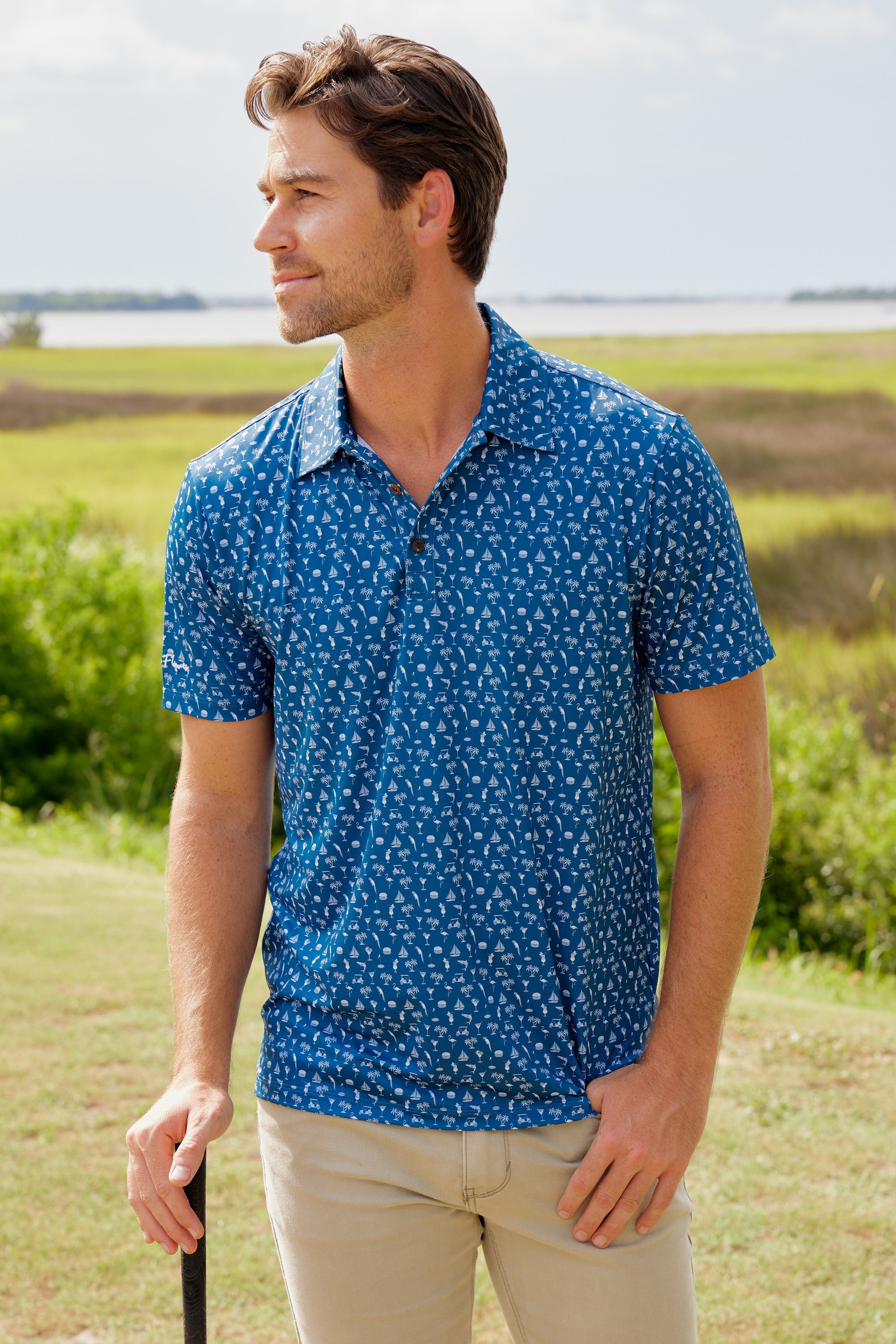 Margaritaville by Kenny Flowers – The Afternoon Golf - Navy Golf Shirt