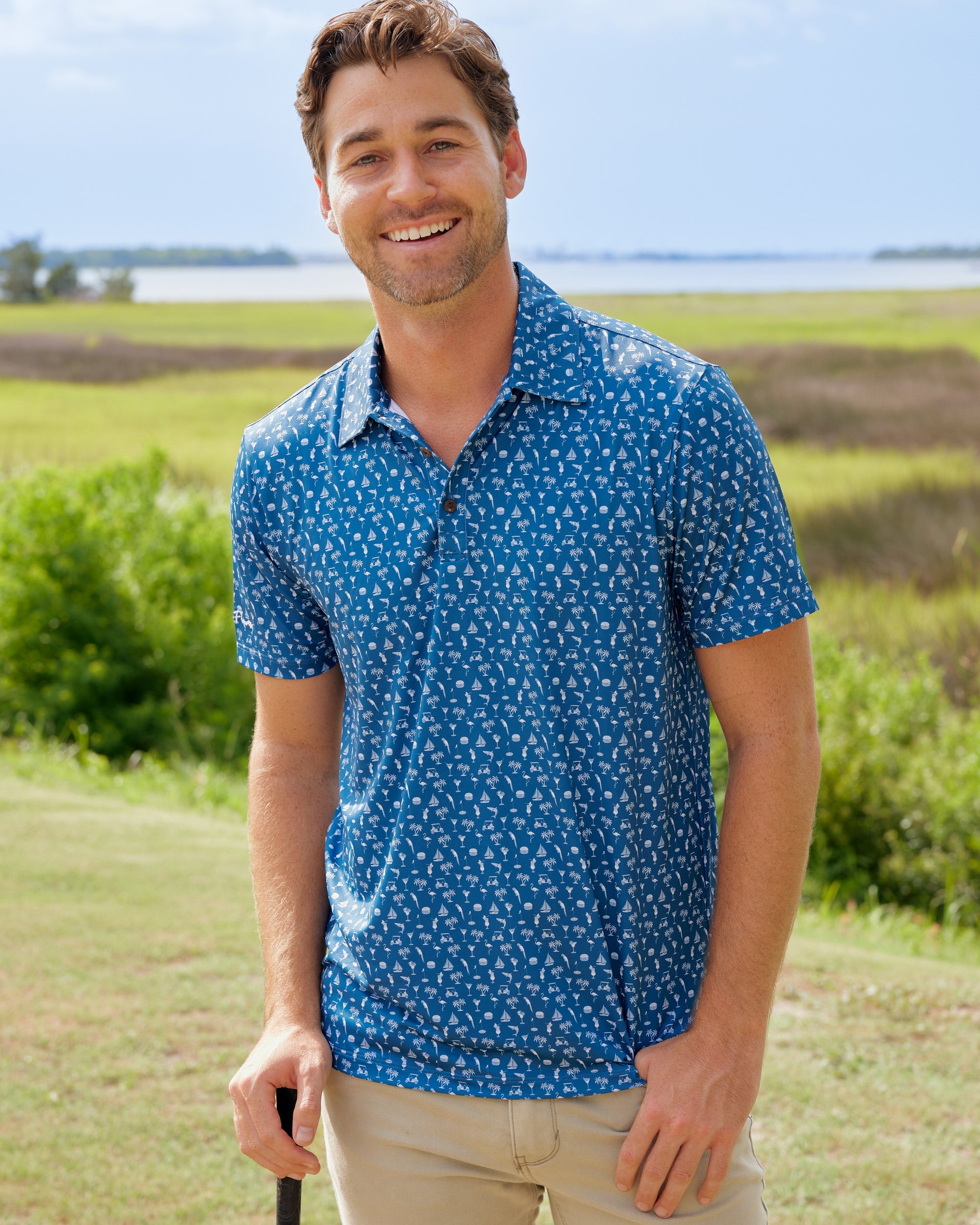 Margaritaville by Kenny Flowers – The Afternoon Golf - Navy Golf Shirt