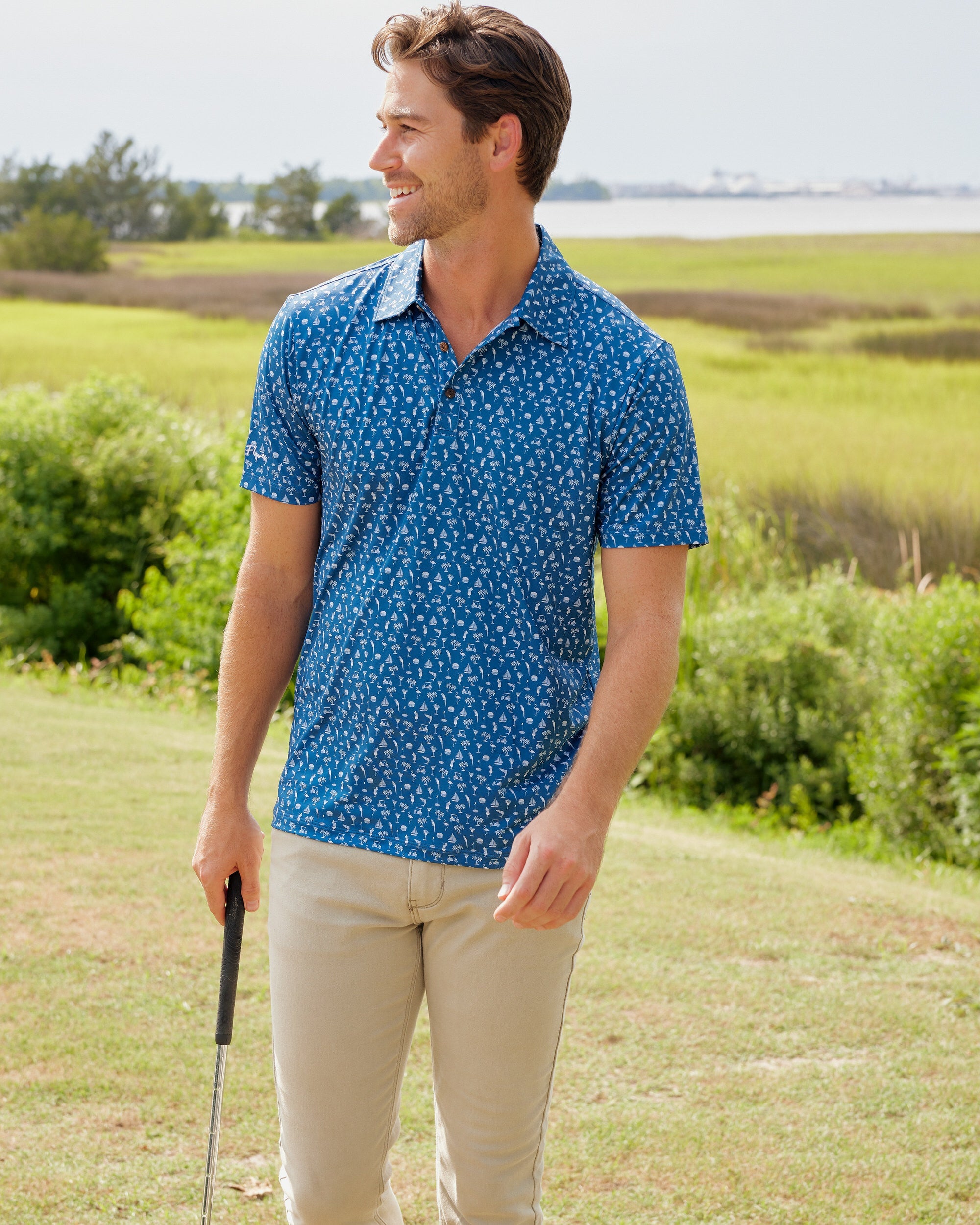 Margaritaville by Kenny Flowers – The Afternoon Golf - Navy Golf Shirt