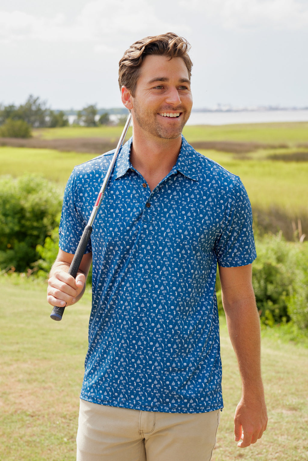 Margaritaville by Kenny Flowers – The Afternoon Golf - Navy Golf Shirt