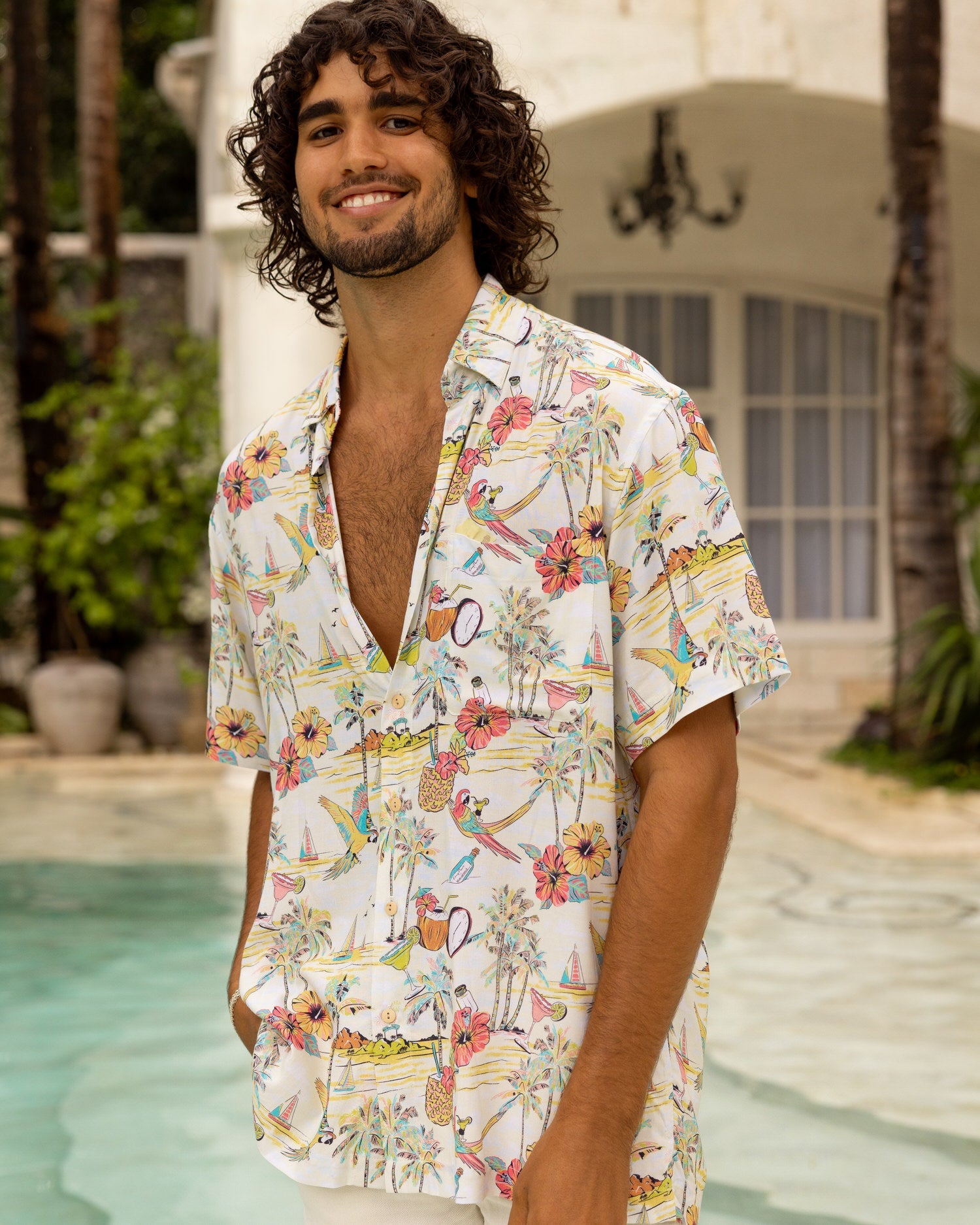 Margaritaville by Kenny Flowers – Wastin' Away Again - Yellow – Short Sleeve Shirt