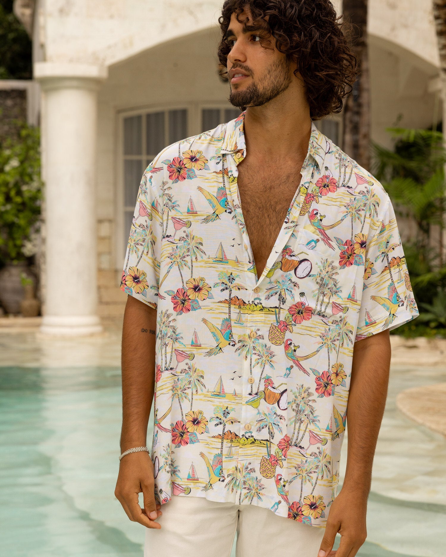 Margaritaville by Kenny Flowers – Wastin' Away Again - Yellow – Short Sleeve Shirt