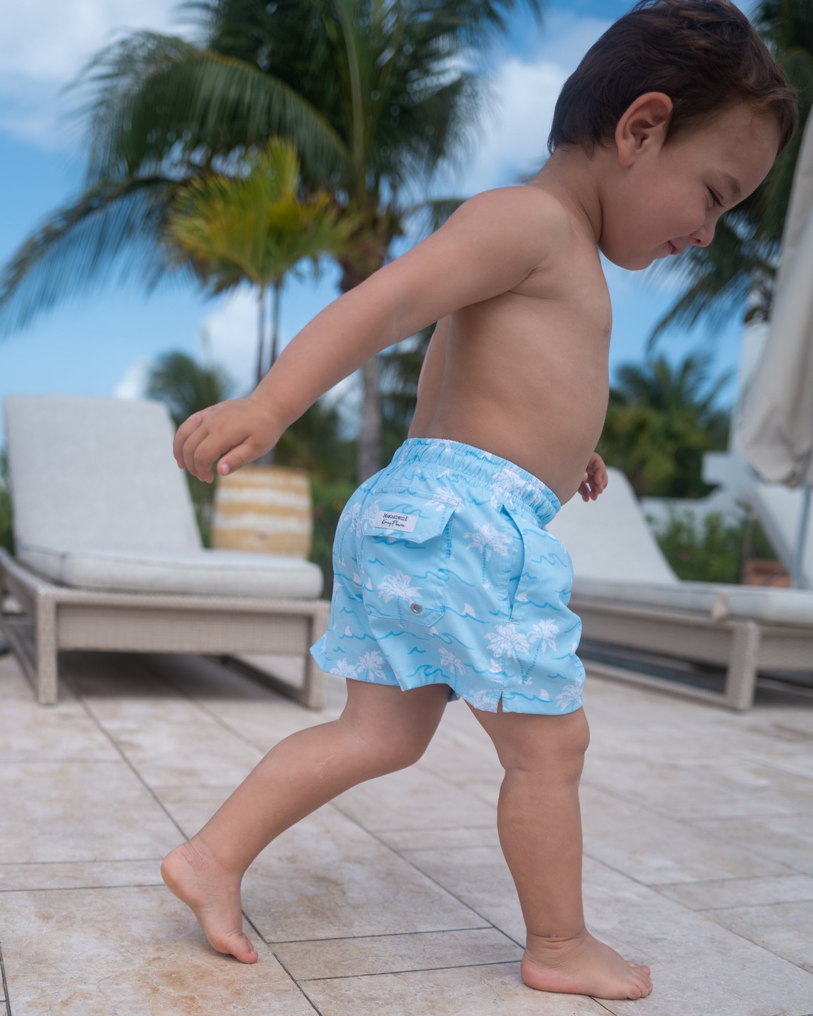 Margaritaville by Kenny Flowers - The Calm Before The Storm - Boys Swim Trunks UPF 50+