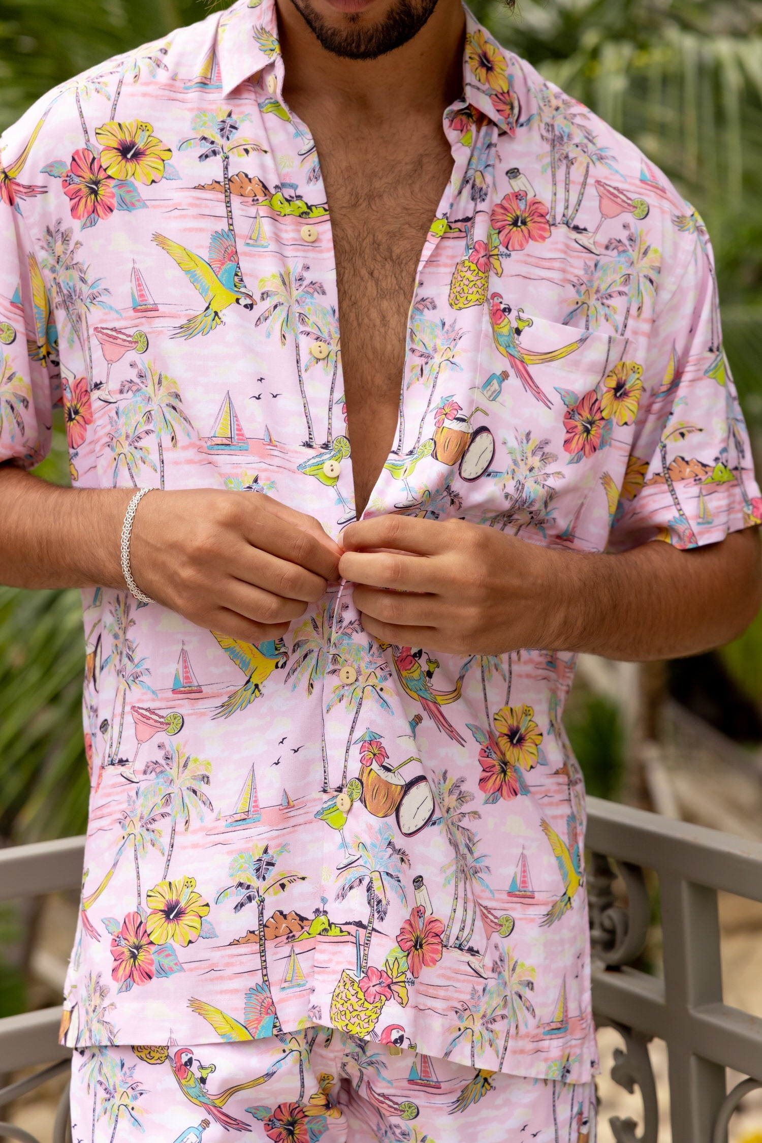 Margaritaville by Kenny Flowers – Wastin' Away Again - Pink – Short Sleeve Shirt