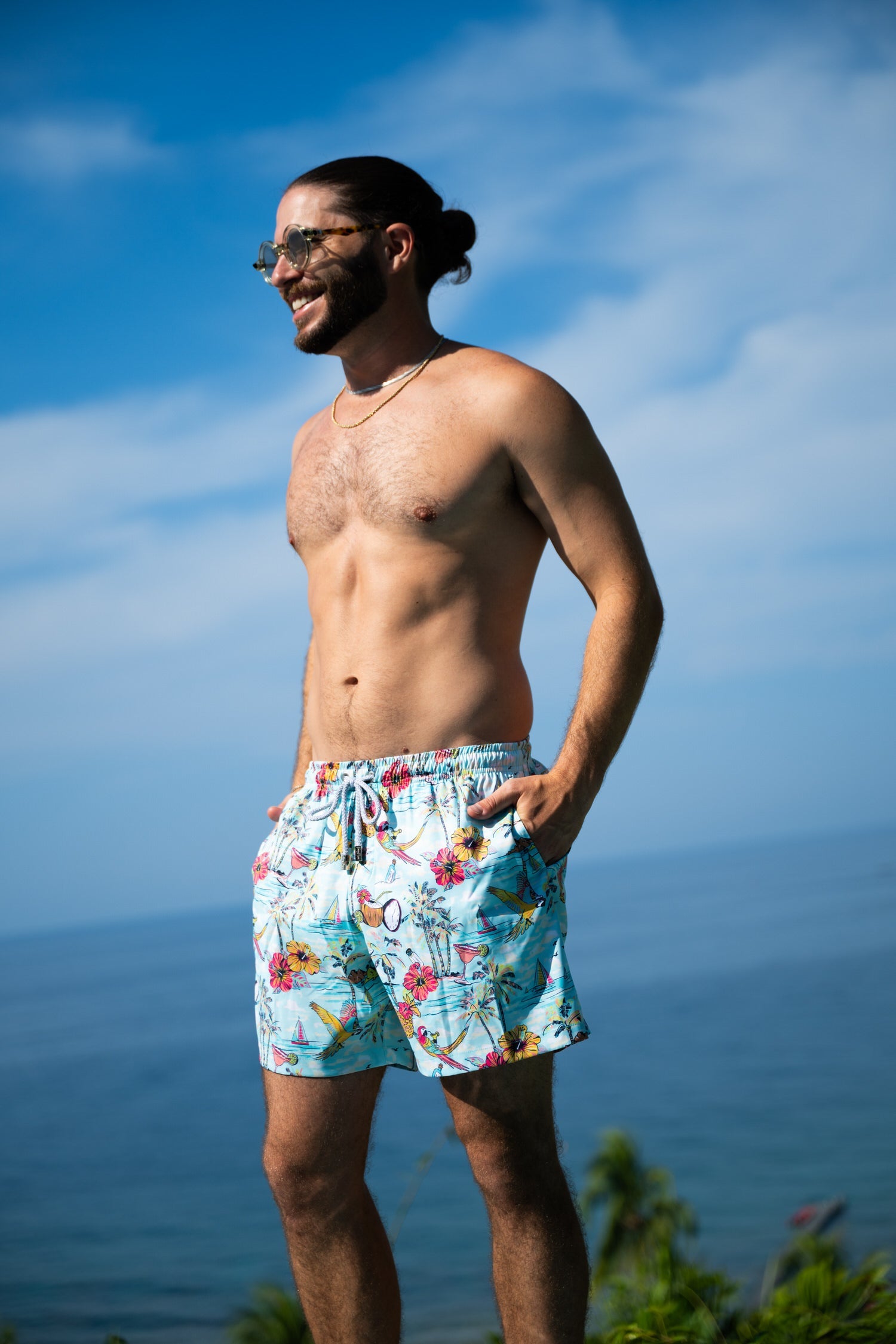 Margaritaville by Kenny Flowers – Wastin' Away Again - Blue – Swim Trunks