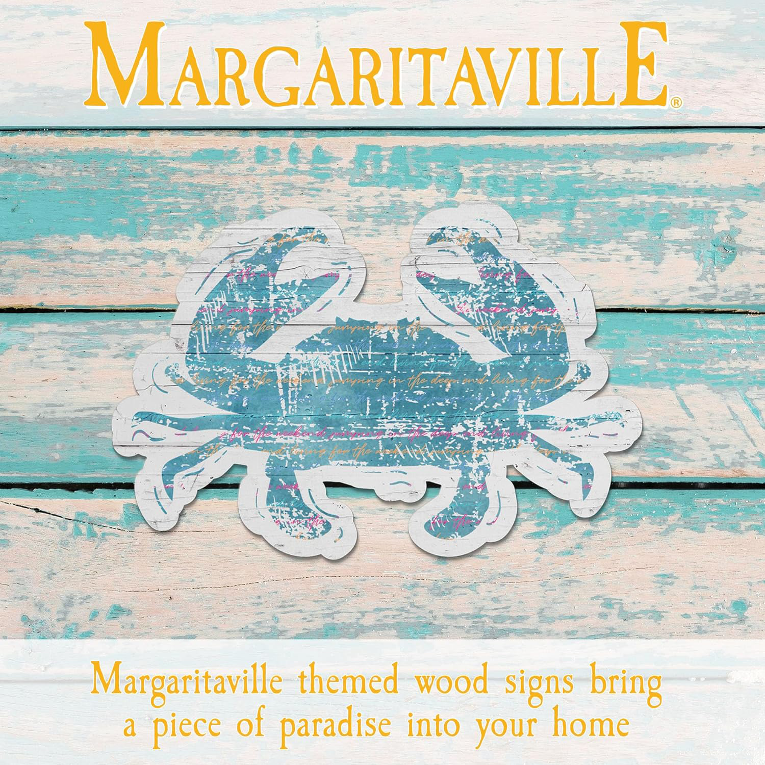 Crab Distressed Wooden Sign 10x6.5