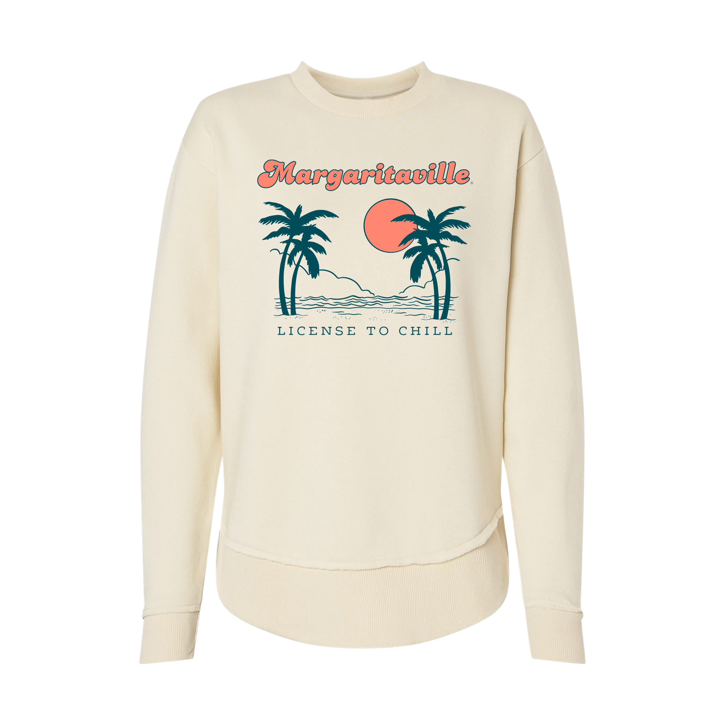 License to Chill Ladies Crewneck Fleece - Natural