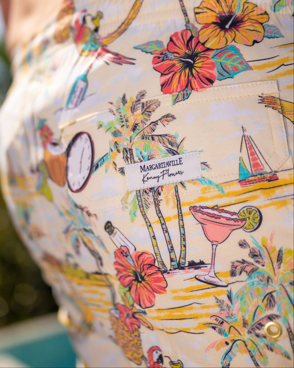 Margaritaville by Kenny Flowers – Wastin' Away Again - Yellow – Swim Trunks